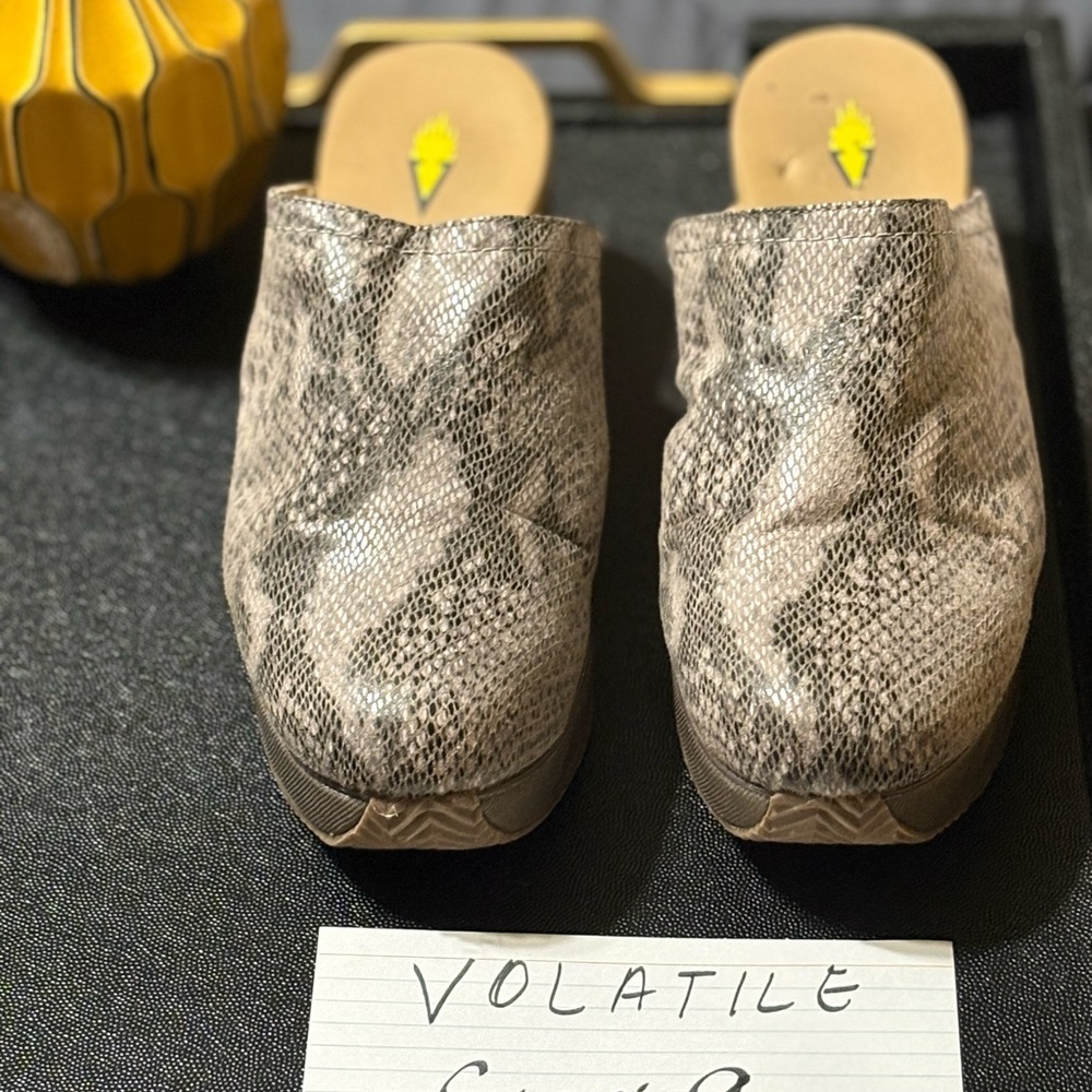 Volatile Snakeskin Pattern Mules - image 1